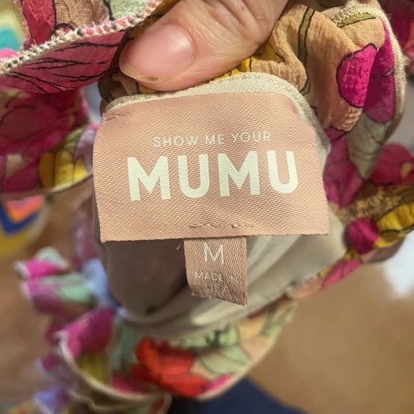 Show me your mumu lane midi dress in fun pink floral print Fun side cutouts M - Picture 9 of 10